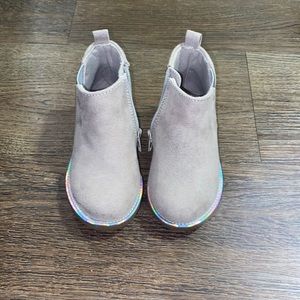 Tan & Silver Iridescent Boots
